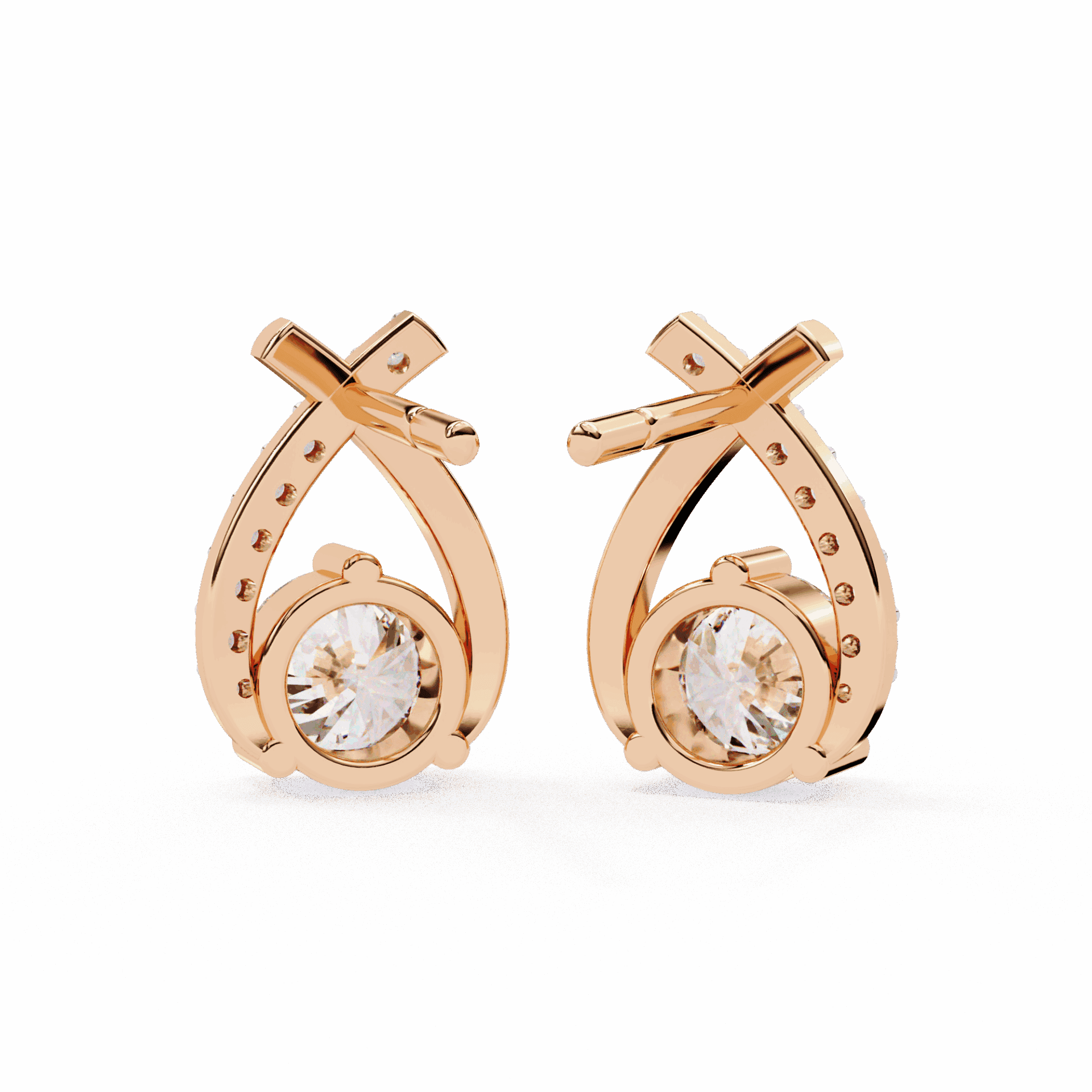 1.25 Carat Round Cluster Stud Earrings in Moissanite | House of Estara