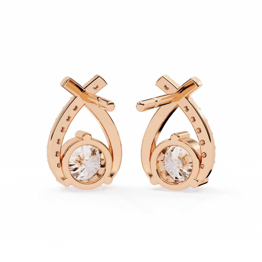 1.25 Carat Round Cluster Stud Earrings in Moissanite | House of Estara