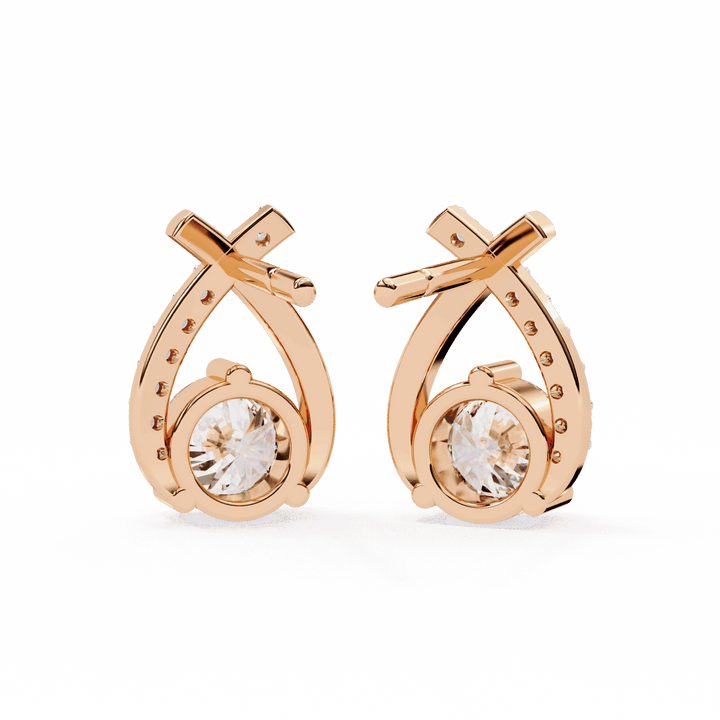 1.25 Carat Round Cluster Stud Earrings in Moissanite | House of Estara