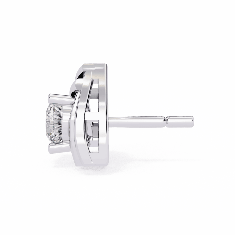 Delicate Round Solitaire Earrings
