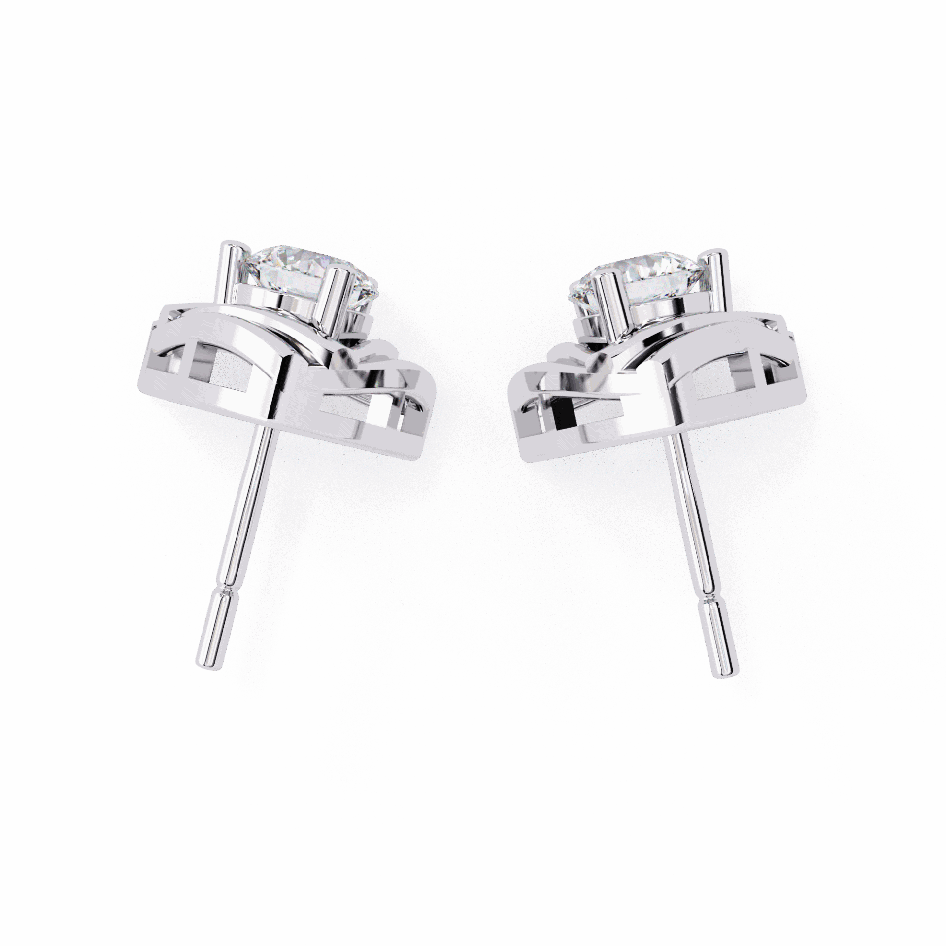 0.6 Carat Delicate Round Solitaire Earrings in Moissanite | House of Estara