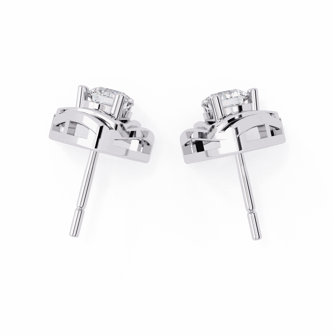 0.6 Carat Delicate Round Solitaire Earrings in Moissanite | House of Estara