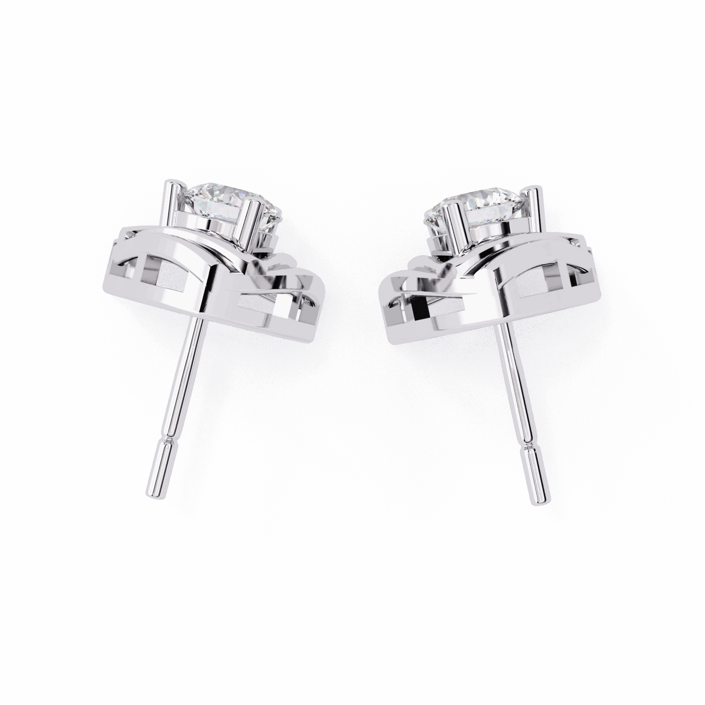 0.6 Carat Delicate Round Solitaire Earrings in Moissanite | House of Estara
