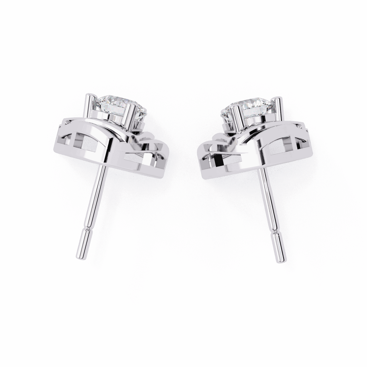 0.6 Carat Delicate Round Solitaire Earrings in Moissanite | House of Estara