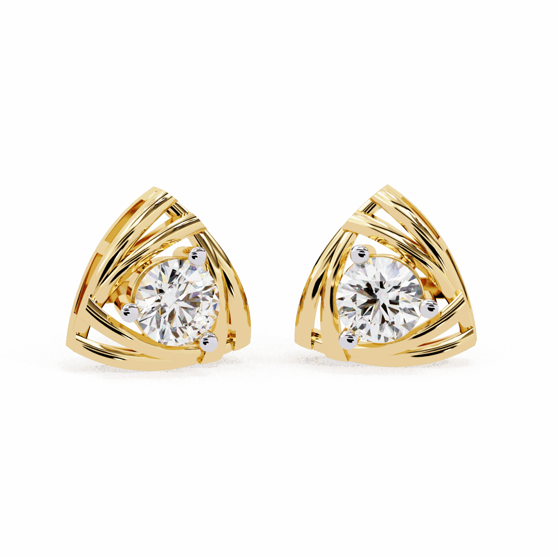 0.6 Carat Delicate Round Solitaire Earrings in Moissanite | House of Estara