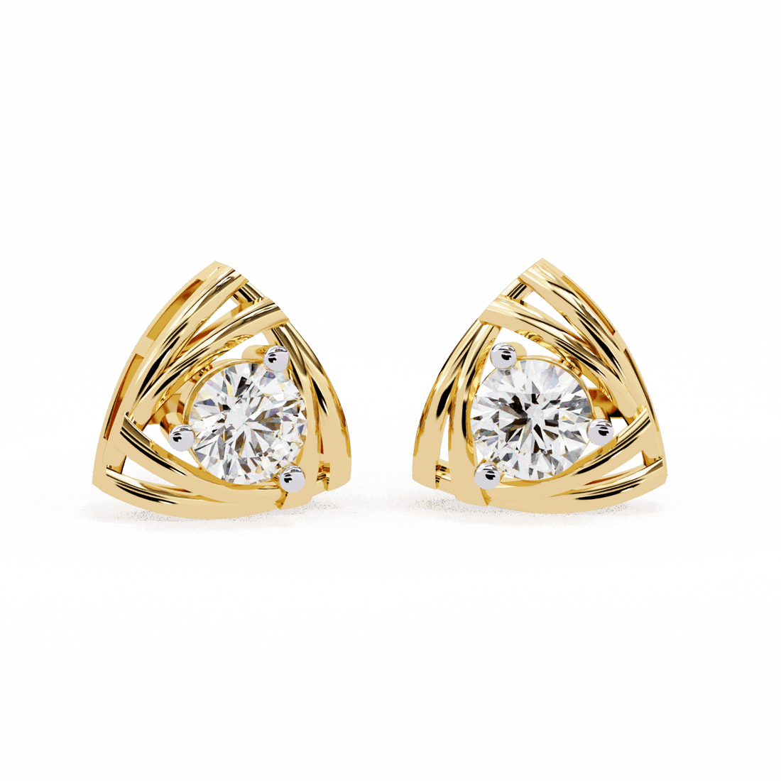 0.6 Carat Delicate Round Solitaire Earrings in Moissanite | House of Estara