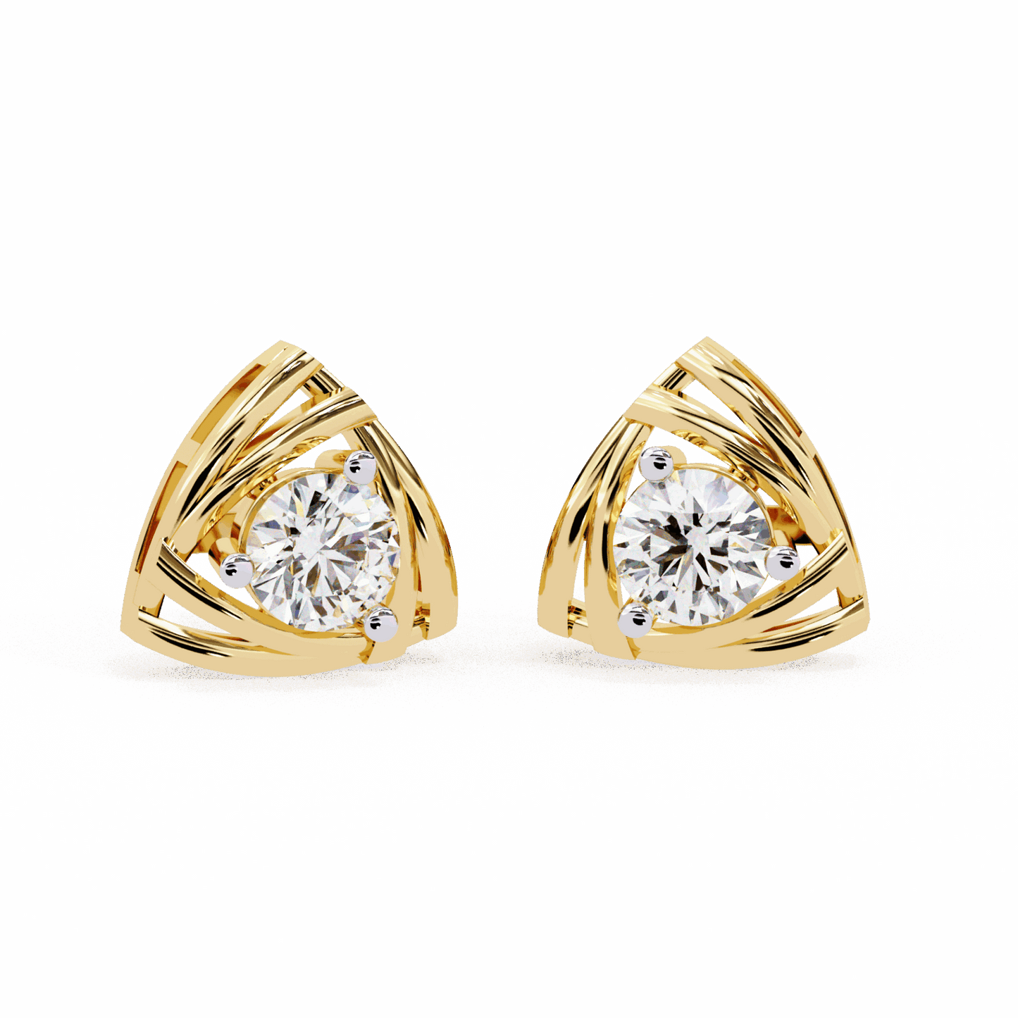 0.6 Carat Delicate Round Solitaire Earrings in Moissanite | House of Estara