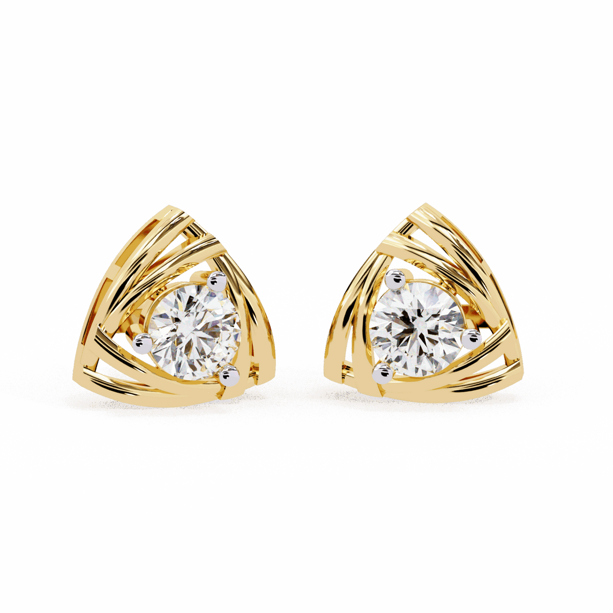 0.6 Carat Delicate Round Solitaire Earrings in Moissanite | House of Estara