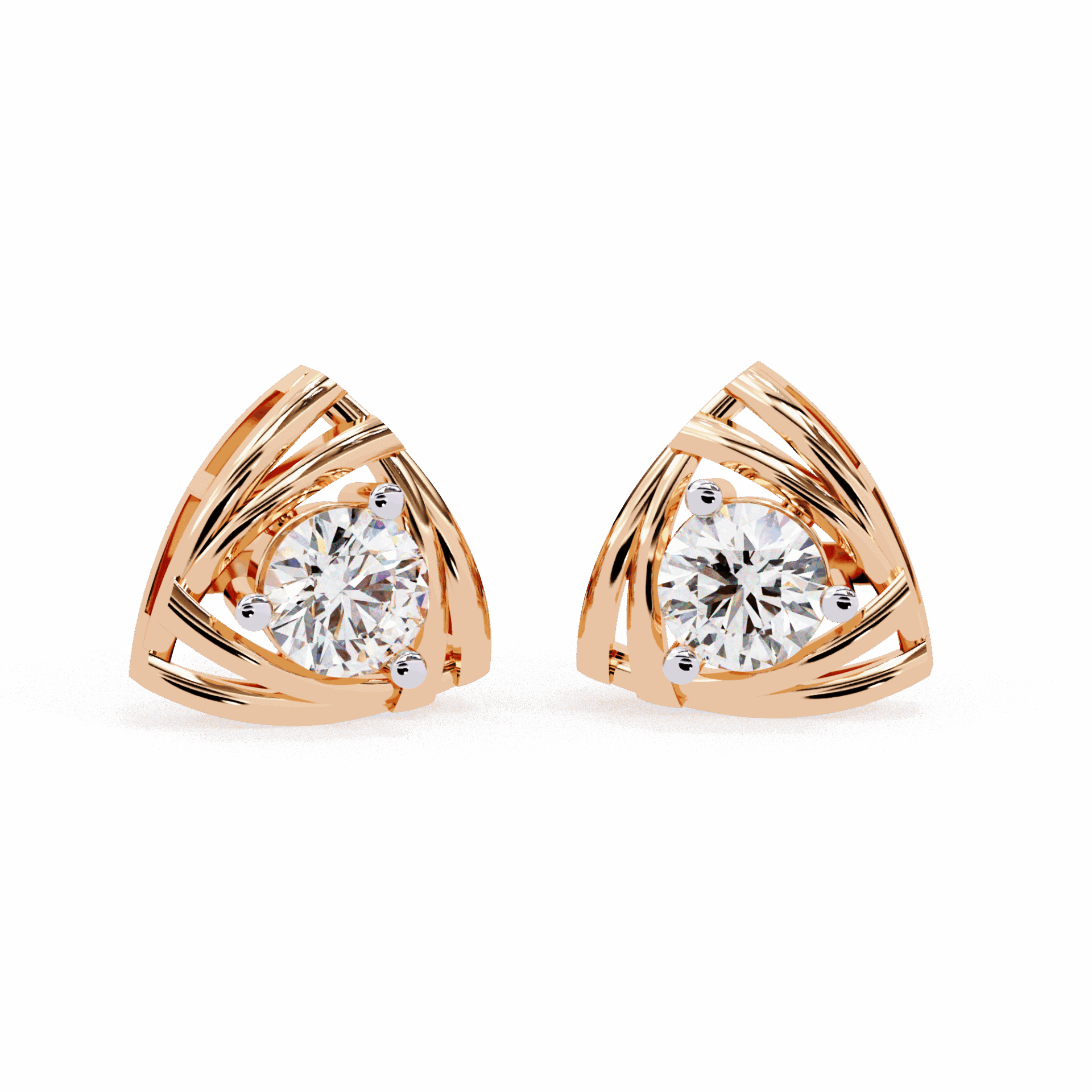 0.6 Carat Delicate Round Solitaire Earrings in Moissanite | House of Estara