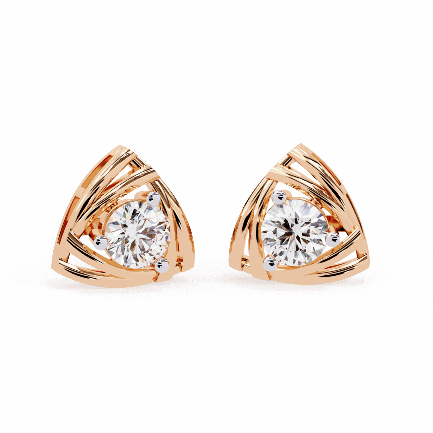 0.6 Carat Delicate Round Solitaire Earrings in Moissanite | House of Estara