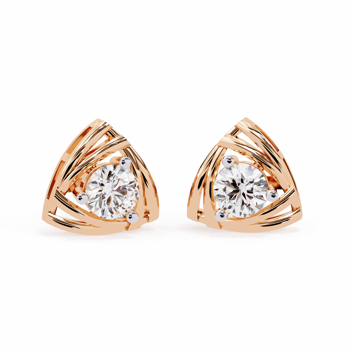 0.6 Carat Delicate Round Solitaire Earrings in Moissanite | House of Estara
