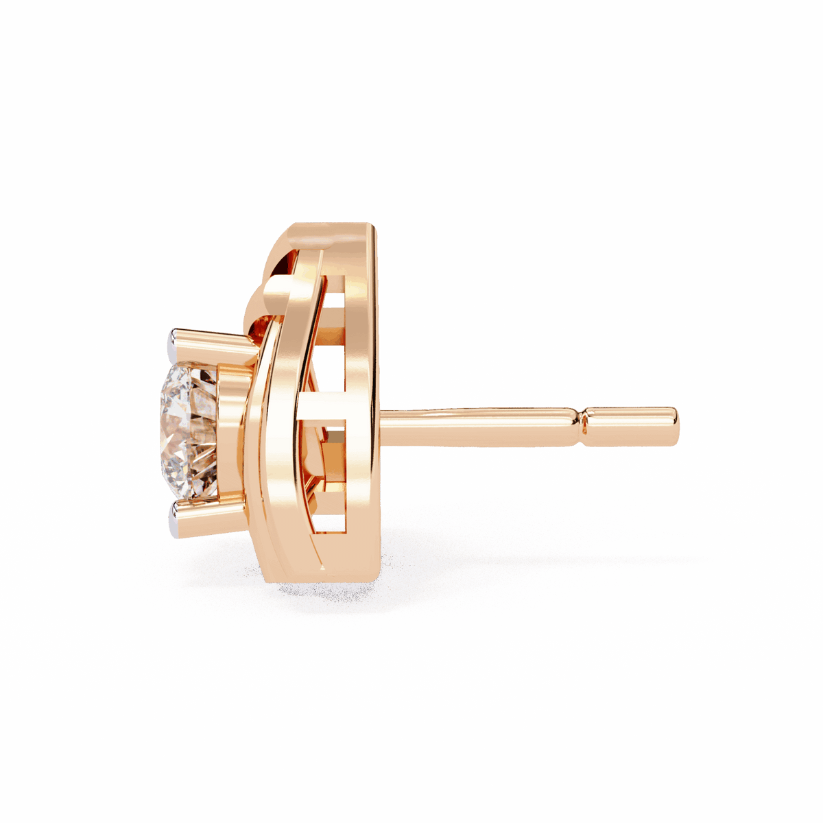 0.6 Carat Delicate Round Solitaire Earrings in Moissanite | House of Estara