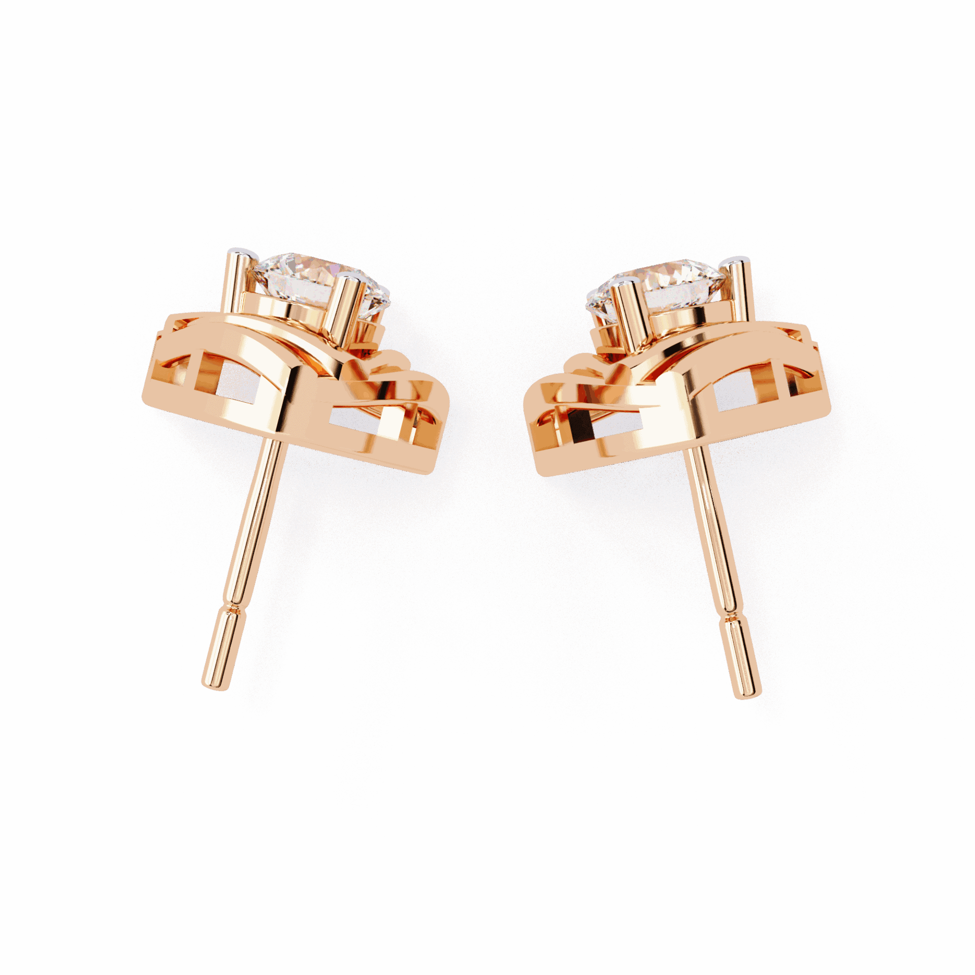 0.6 Carat Delicate Round Solitaire Earrings in Moissanite | House of Estara