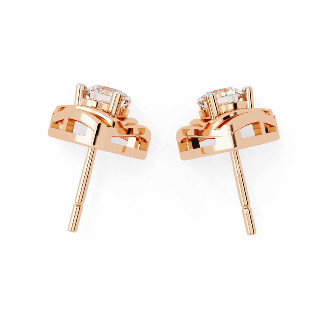 0.6 Carat Delicate Round Solitaire Earrings in Moissanite | House of Estara