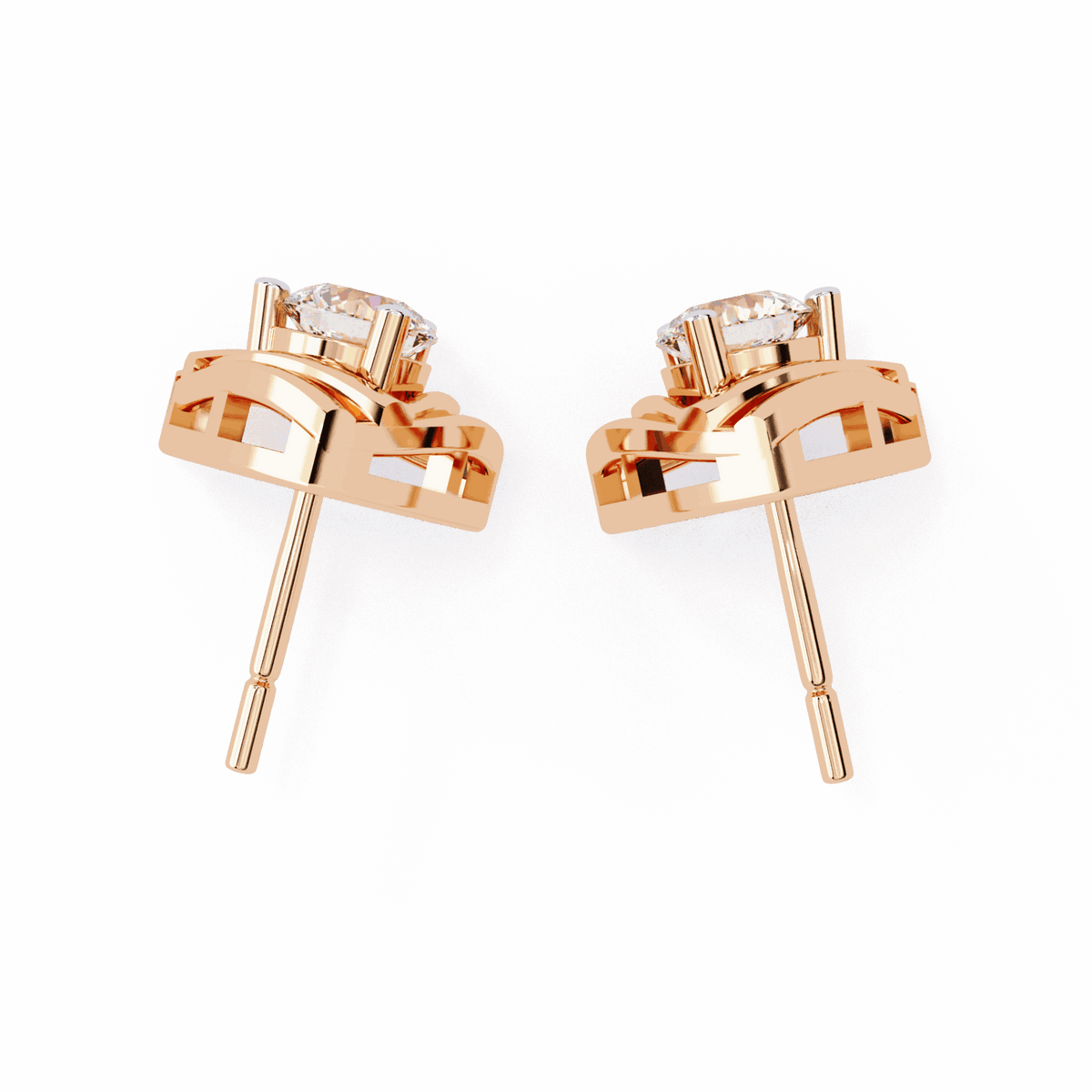 0.6 Carat Delicate Round Solitaire Earrings in Moissanite | House of Estara