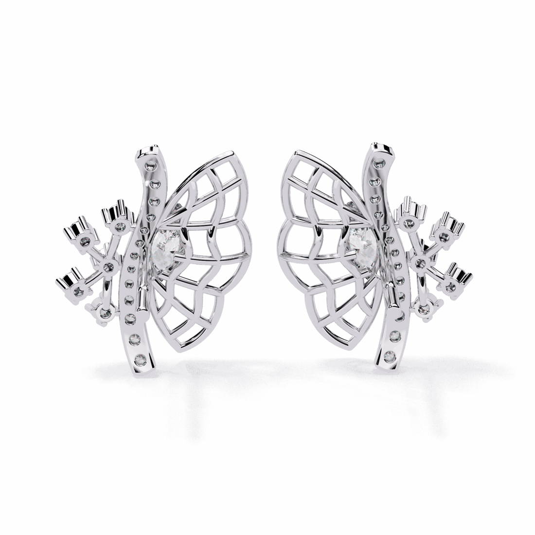 0.4 Carat Marquise and Round Cluster Stud Earrings in Moissanite | House of Estara