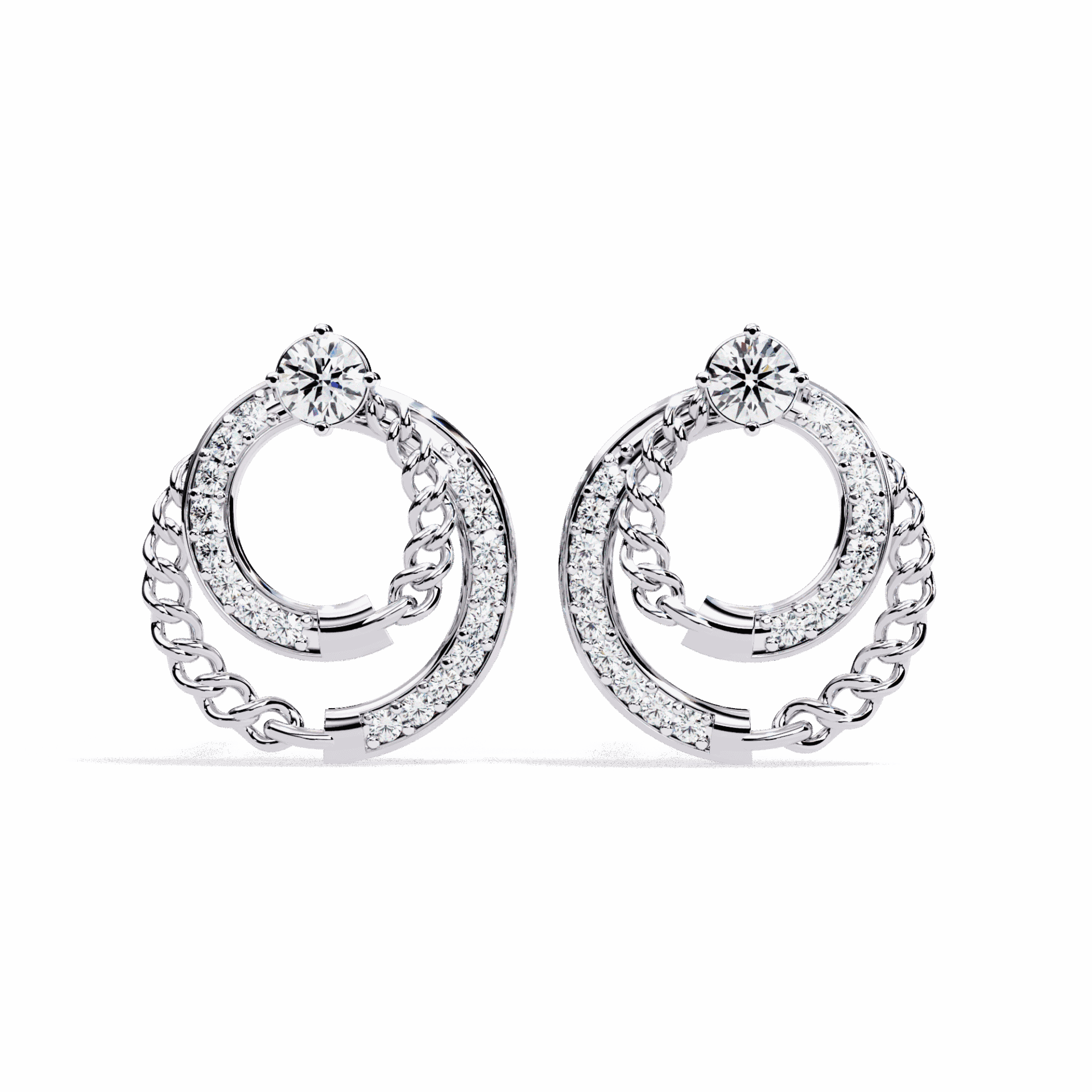 0.5 Carat Round Trio Stud Earrings in Moissanite | House of Estara
