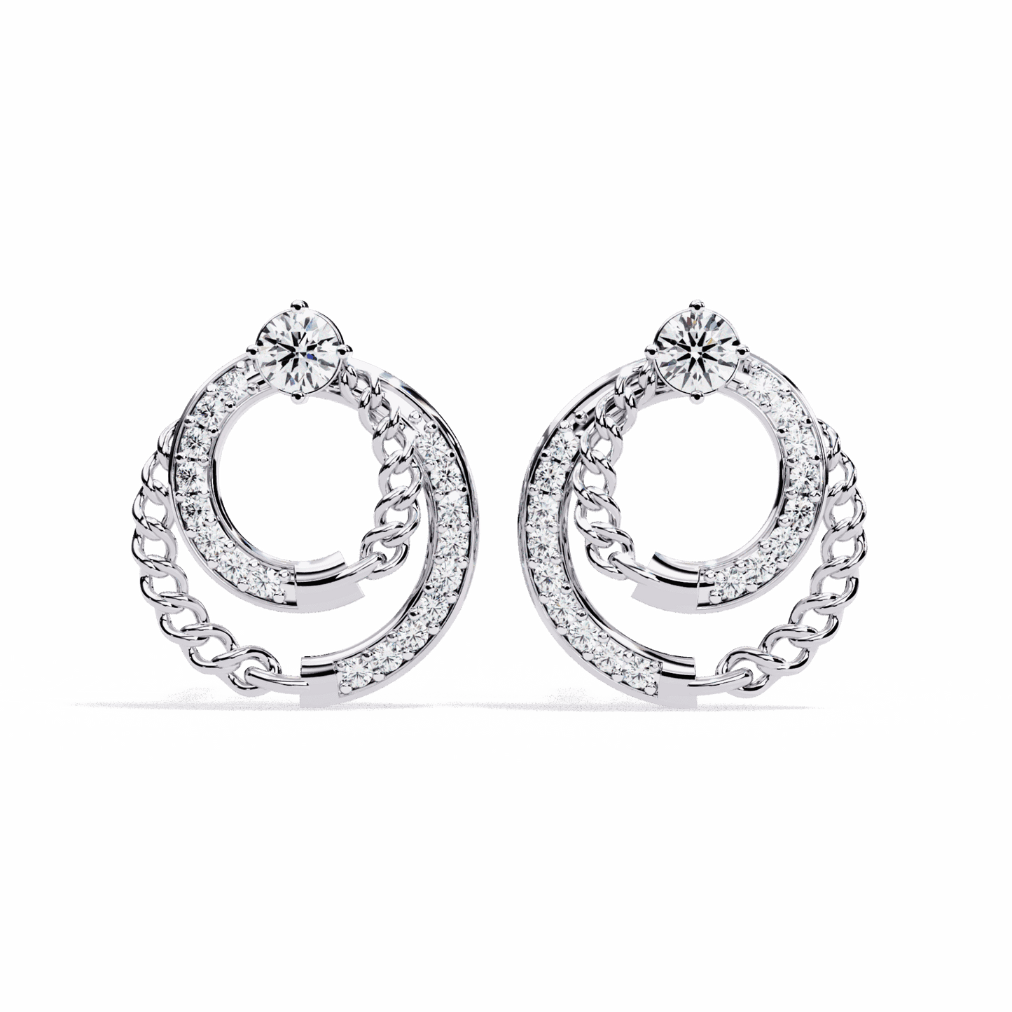 0.5 Carat Round Trio Stud Earrings in Moissanite | House of Estara