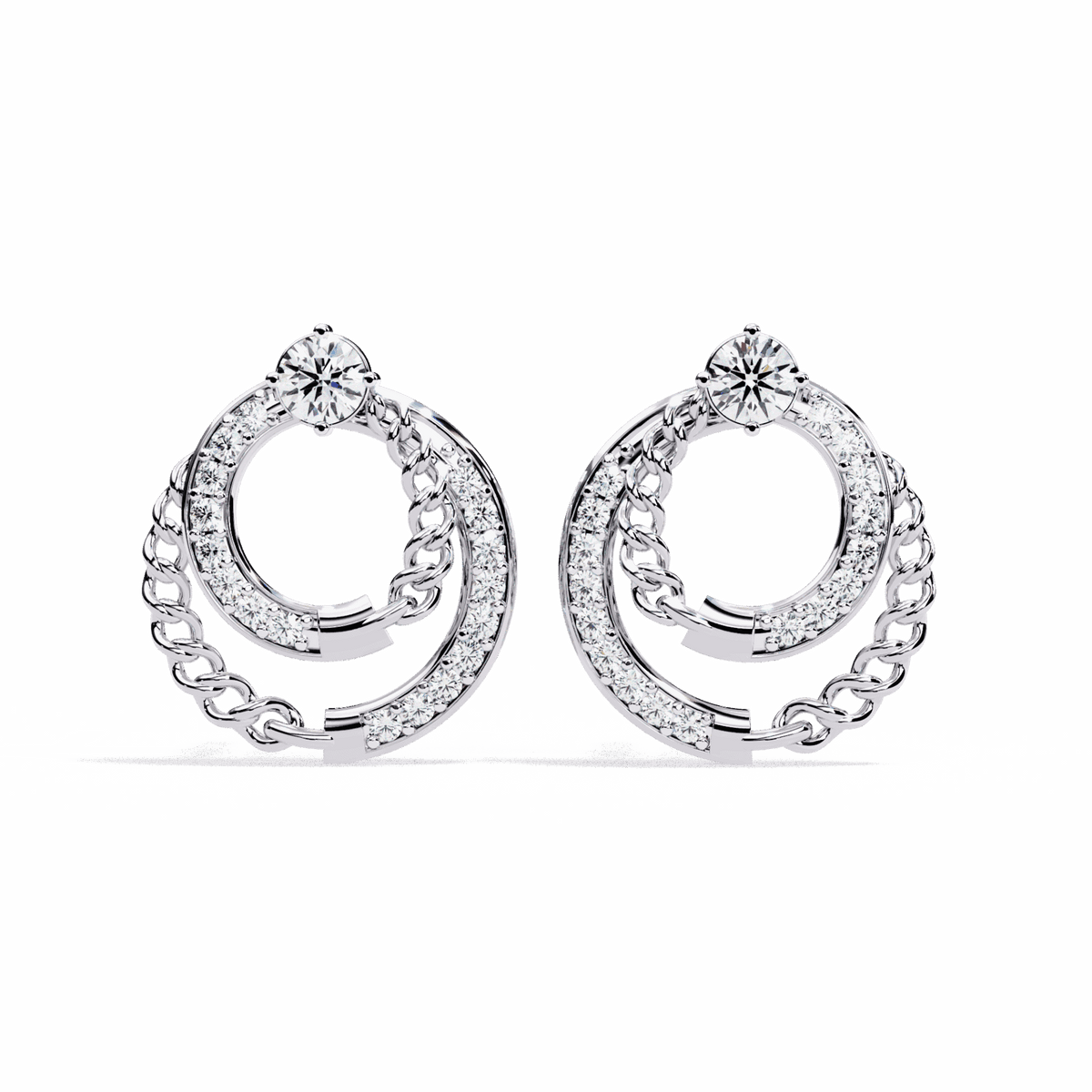 0.5 Carat Round Trio Stud Earrings in Moissanite | House of Estara