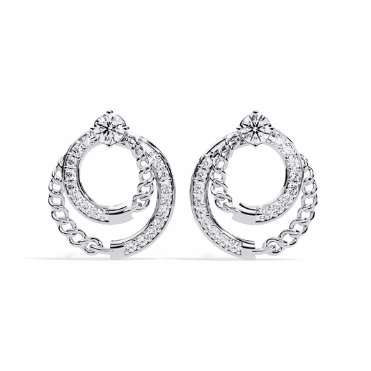 0.5 Carat Round Trio Stud Earrings in Moissanite | House of Estara