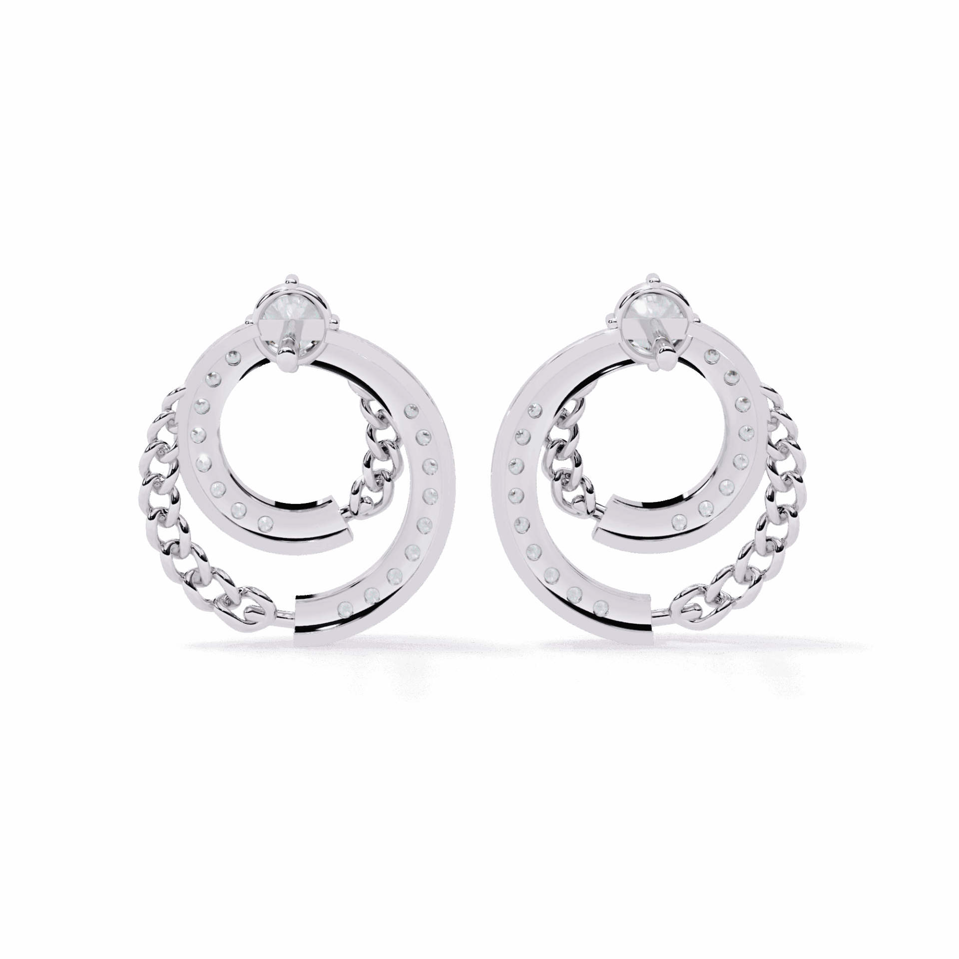 0.5 Carat Round Trio Stud Earrings in Moissanite | House of Estara