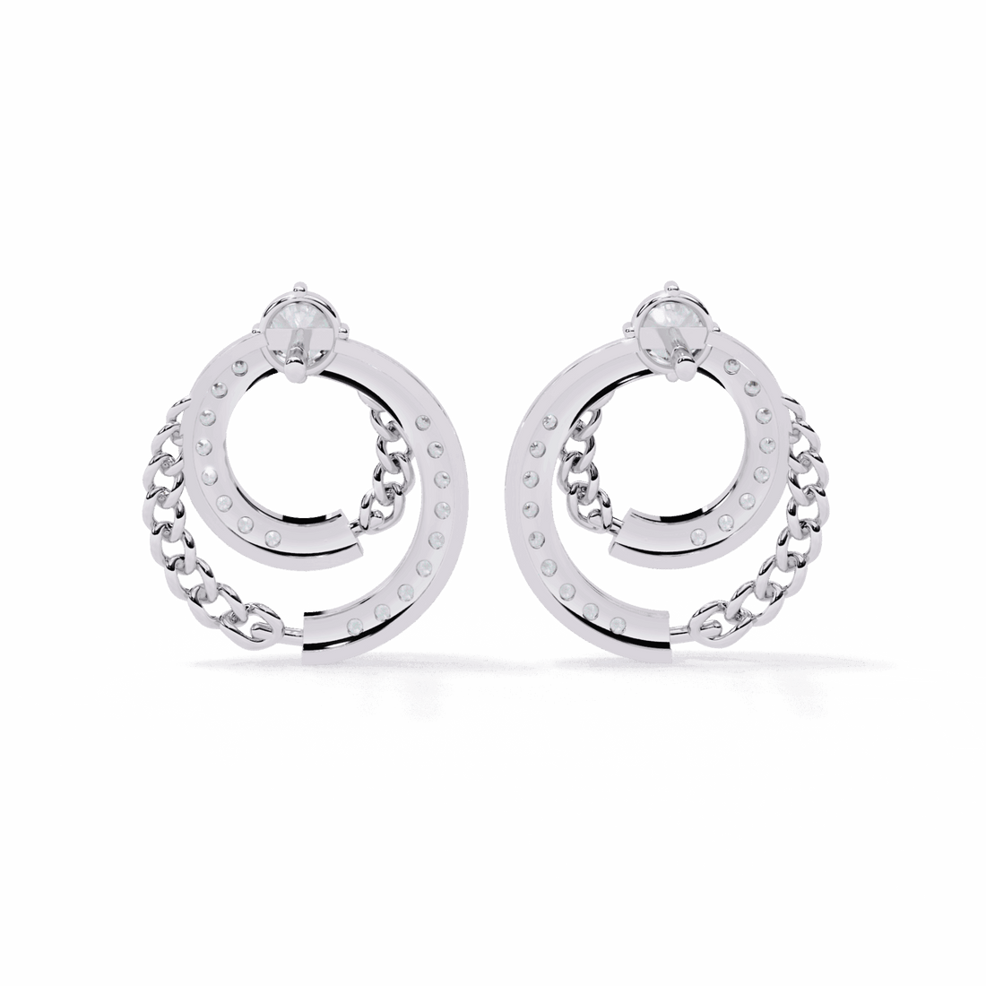 0.5 Carat Round Trio Stud Earrings in Moissanite | House of Estara
