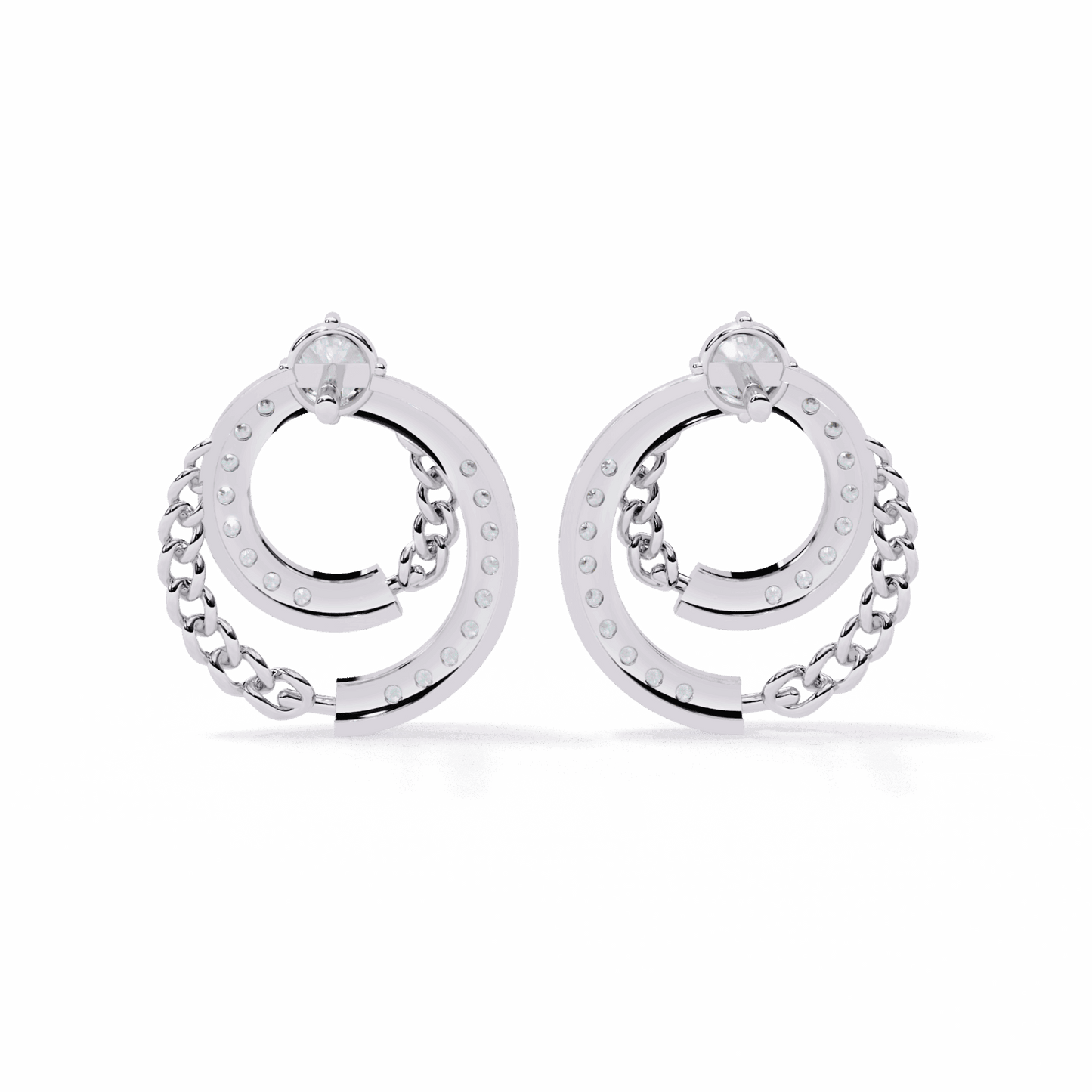 0.5 Carat Round Trio Stud Earrings in Moissanite | House of Estara