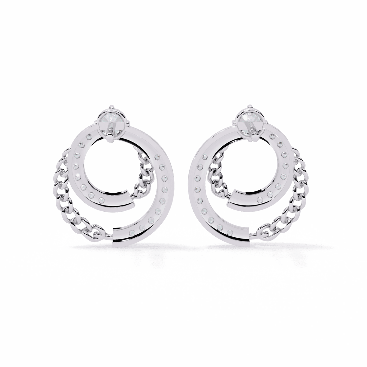 0.5 Carat Round Trio Stud Earrings in Moissanite | House of Estara