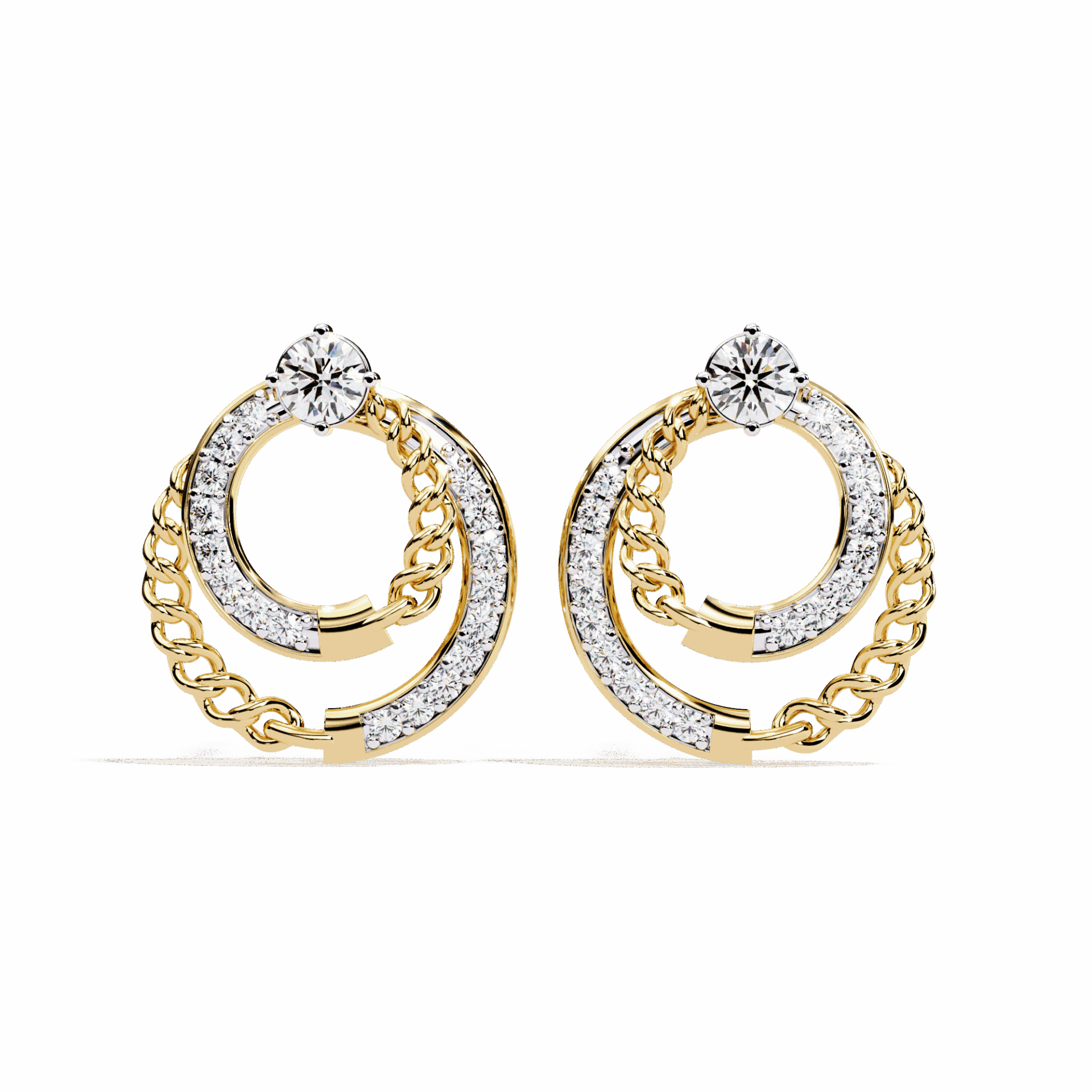 0.5 Carat Round Trio Stud Earrings in Moissanite | House of Estara