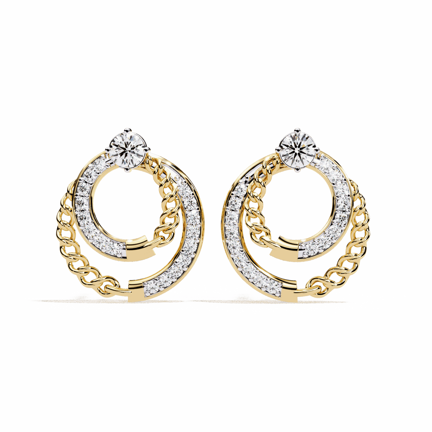 0.5 Carat Round Trio Stud Earrings in Moissanite | House of Estara