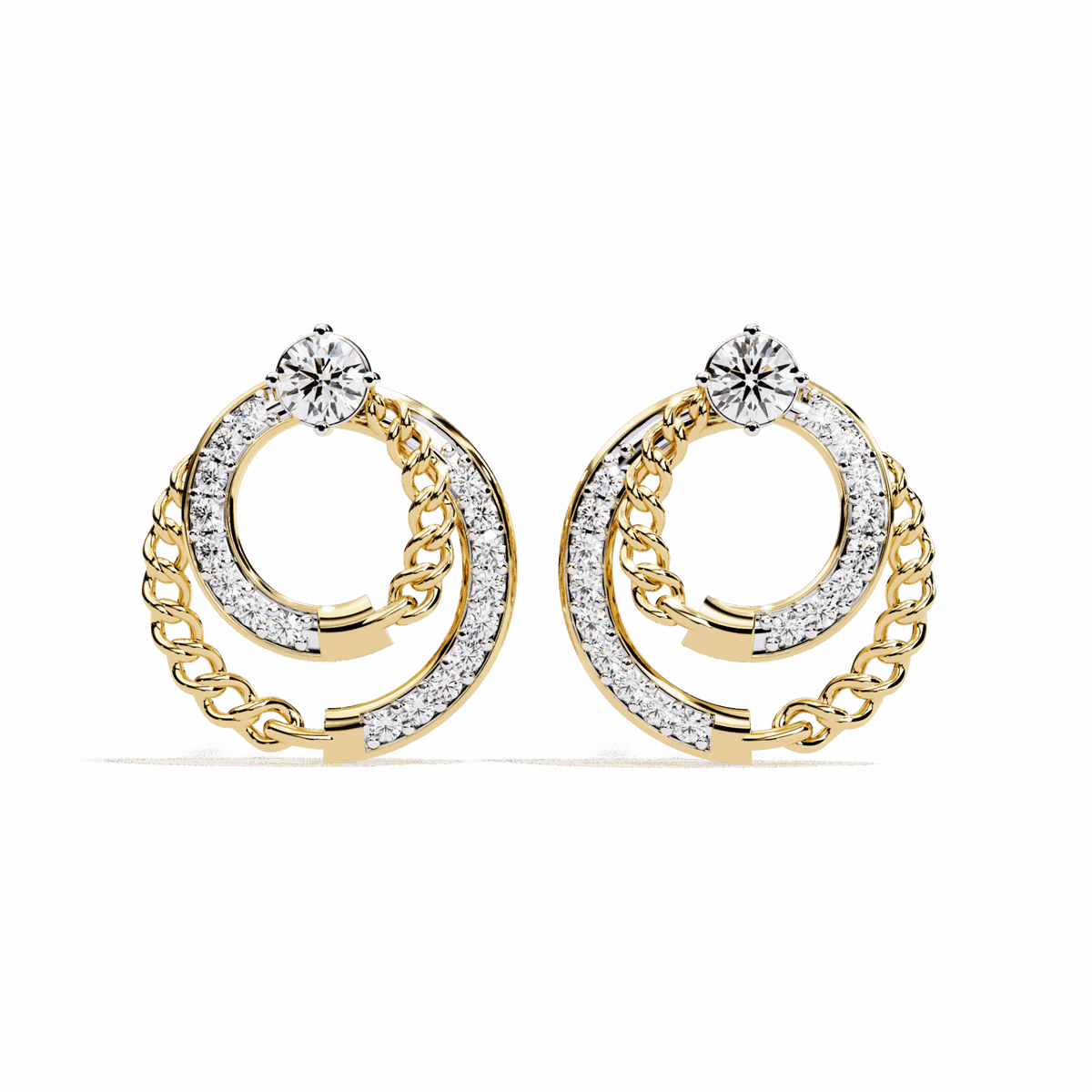 0.5 Carat Round Trio Stud Earrings in Moissanite | House of Estara