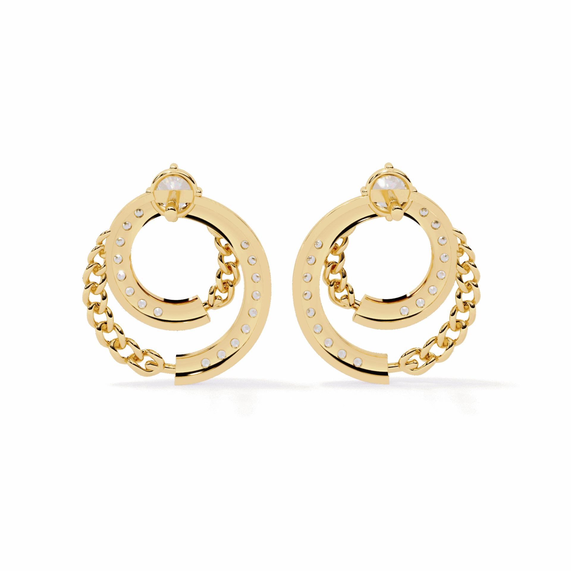 0.5 Carat Round Trio Stud Earrings in Moissanite | House of Estara