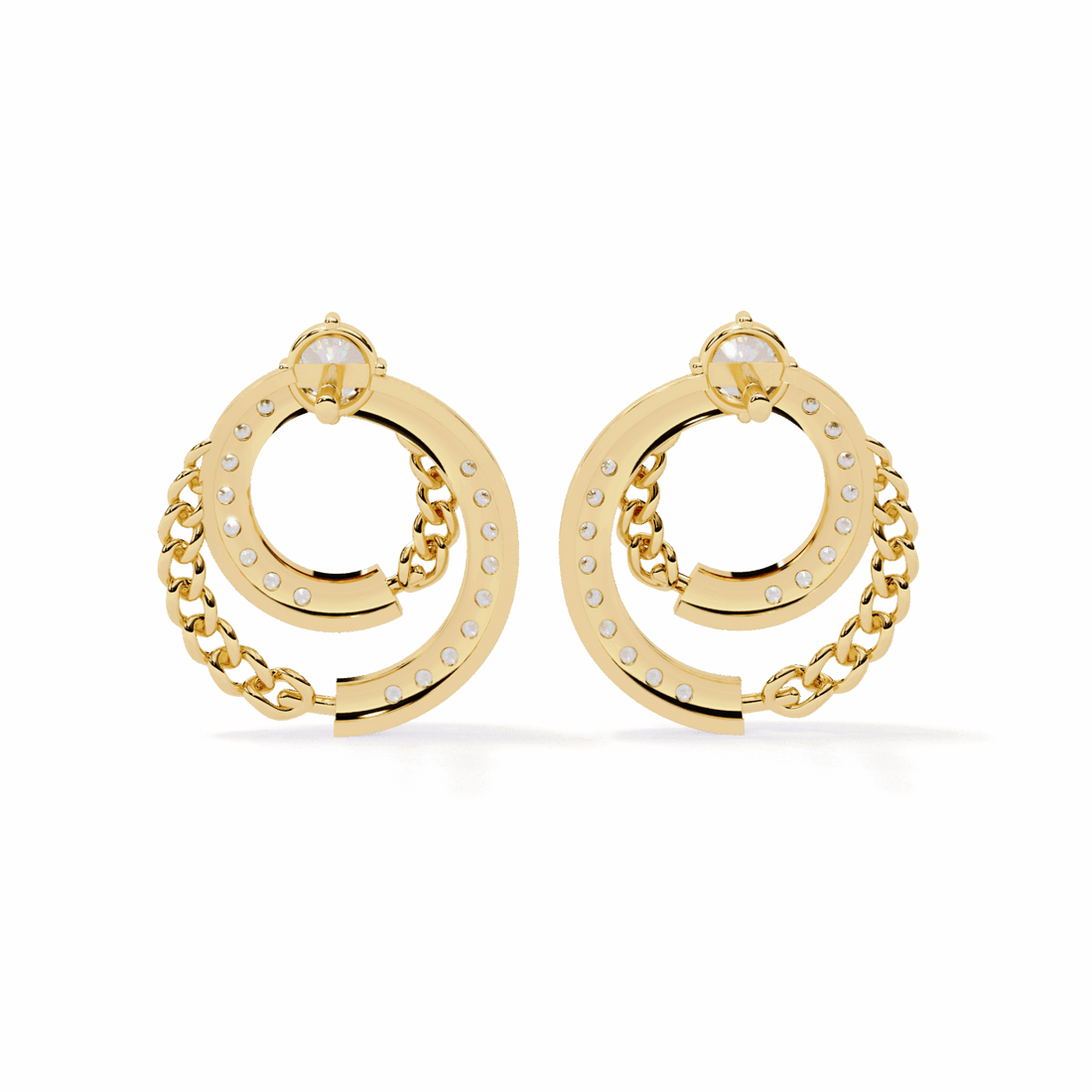 0.5 Carat Round Trio Stud Earrings in Moissanite | House of Estara