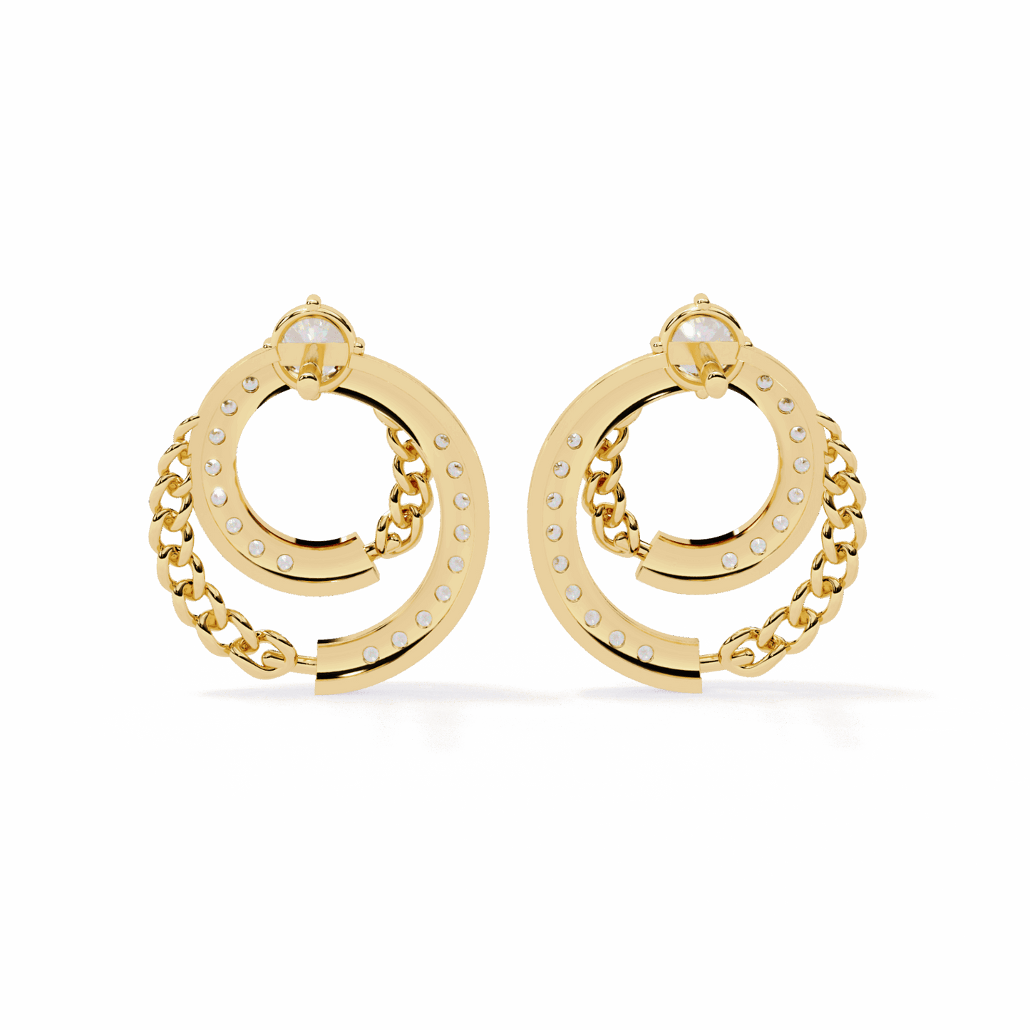 0.5 Carat Round Trio Stud Earrings in Moissanite | House of Estara