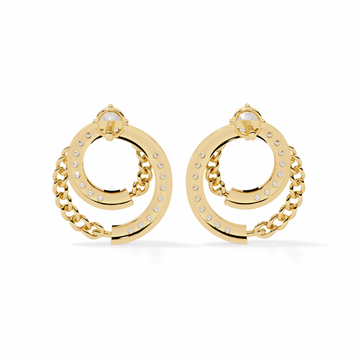 0.5 Carat Round Trio Stud Earrings in Moissanite | House of Estara