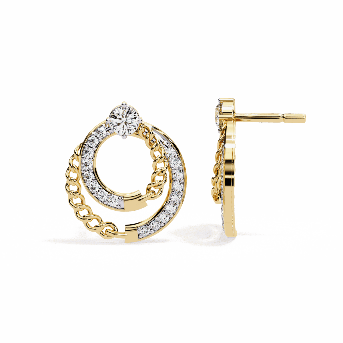 0.5 Carat Round Trio Stud Earrings in Moissanite | House of Estara