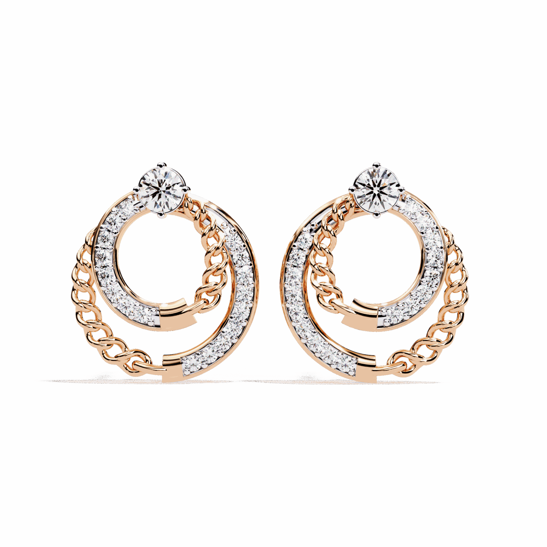 0.5 Carat Round Trio Stud Earrings in Moissanite | House of Estara