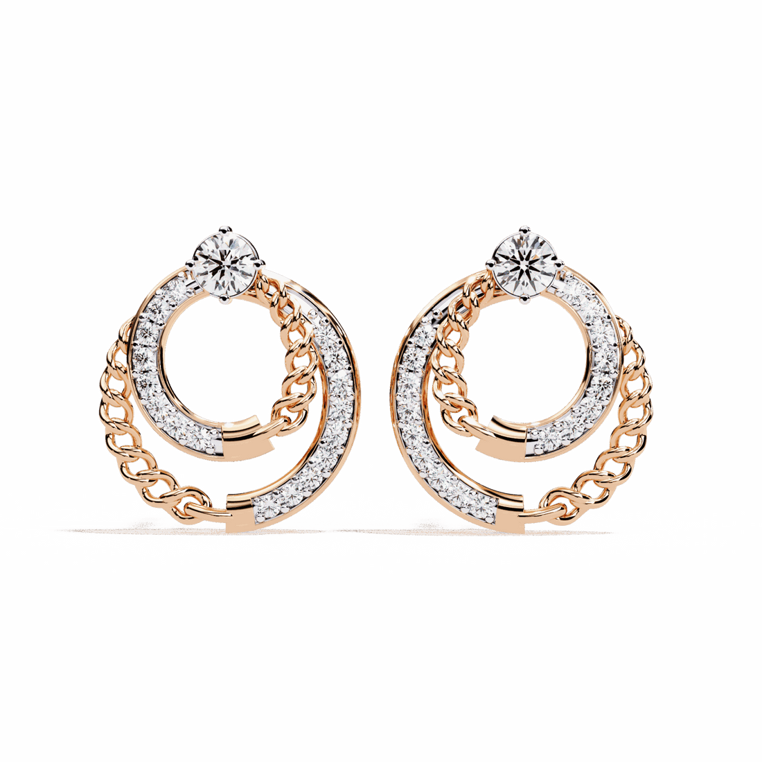 0.5 Carat Round Trio Stud Earrings in Moissanite | House of Estara