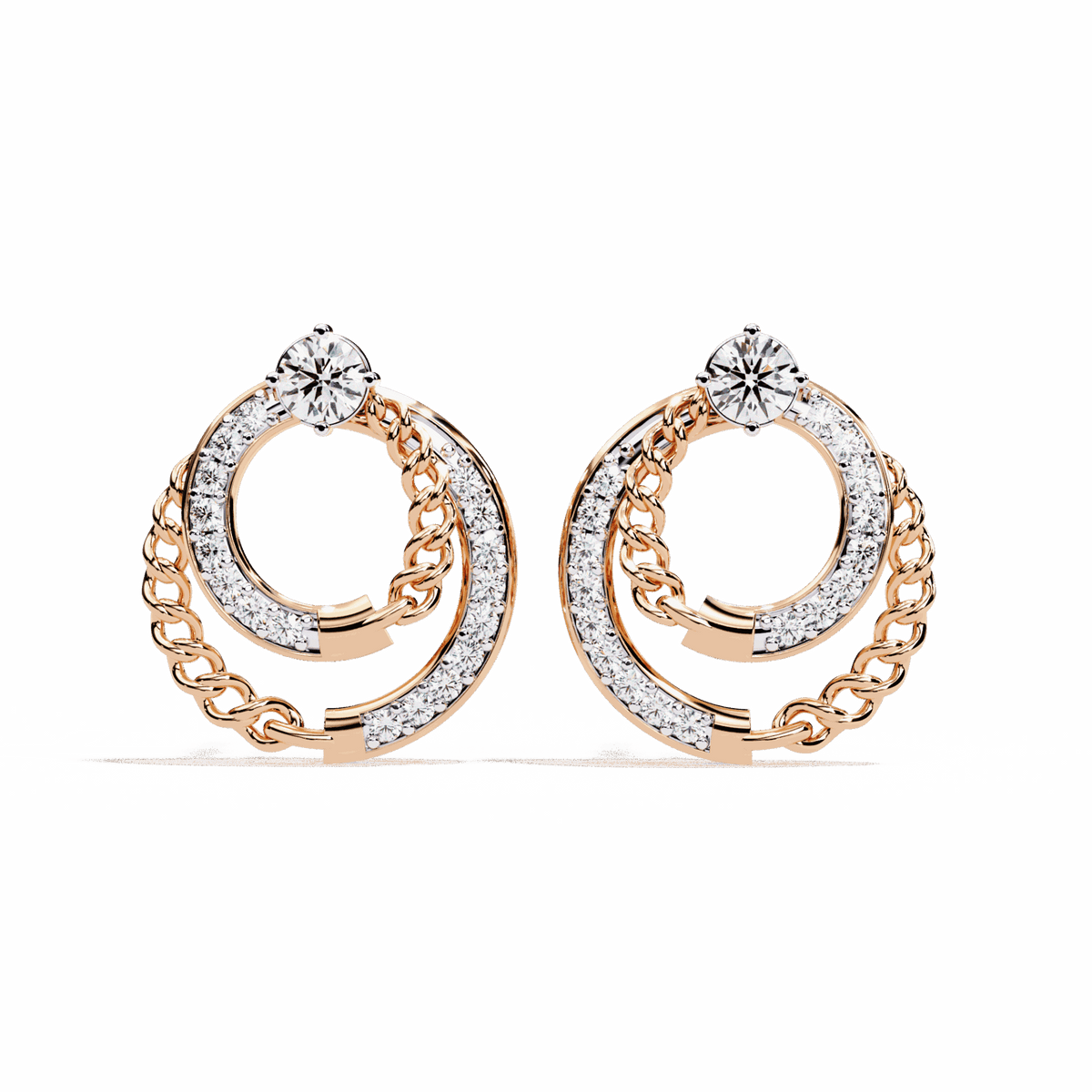 0.5 Carat Round Trio Stud Earrings in Moissanite | House of Estara