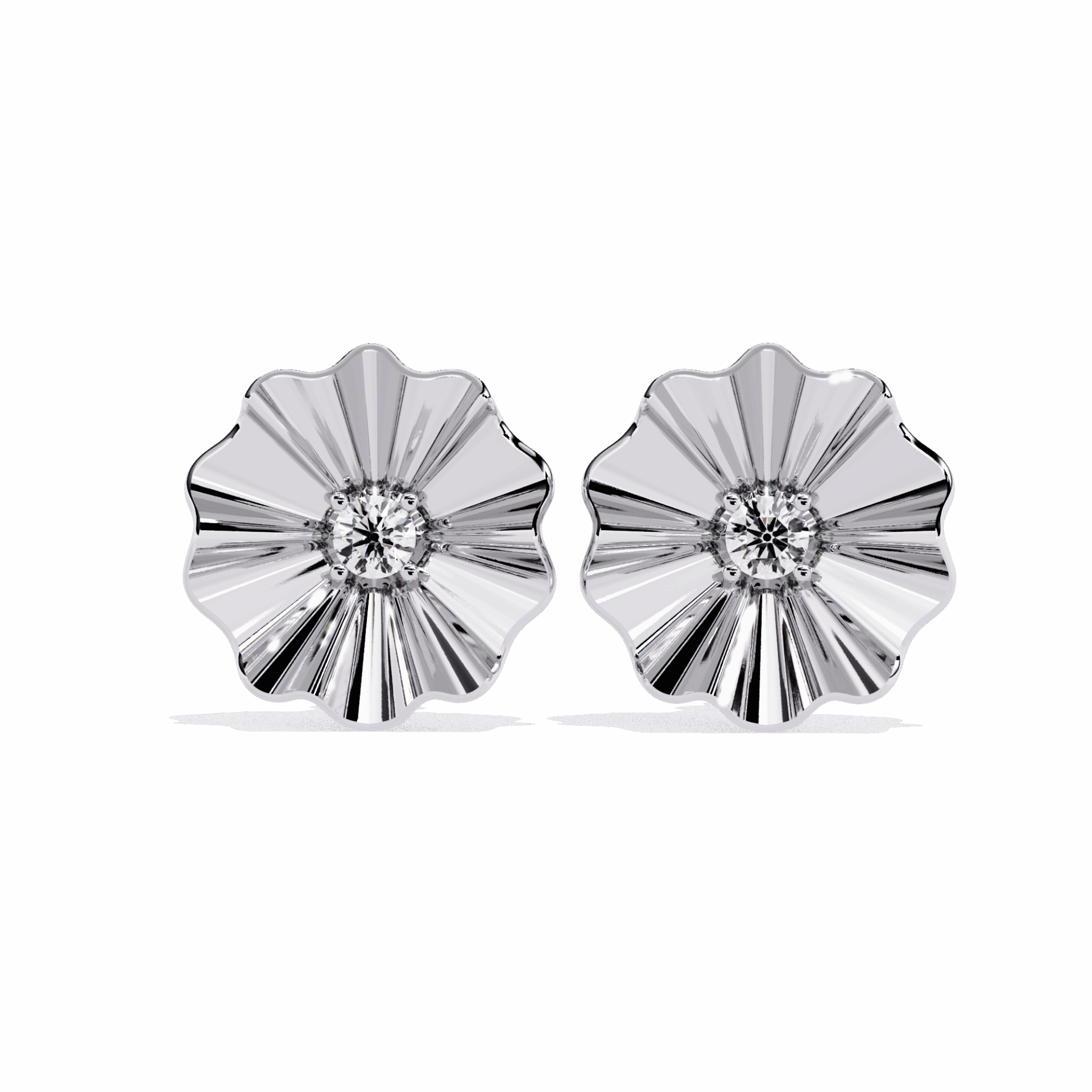 0.06 Carat Refined Round Solitaire Earrings in Moissanite | House of Estara