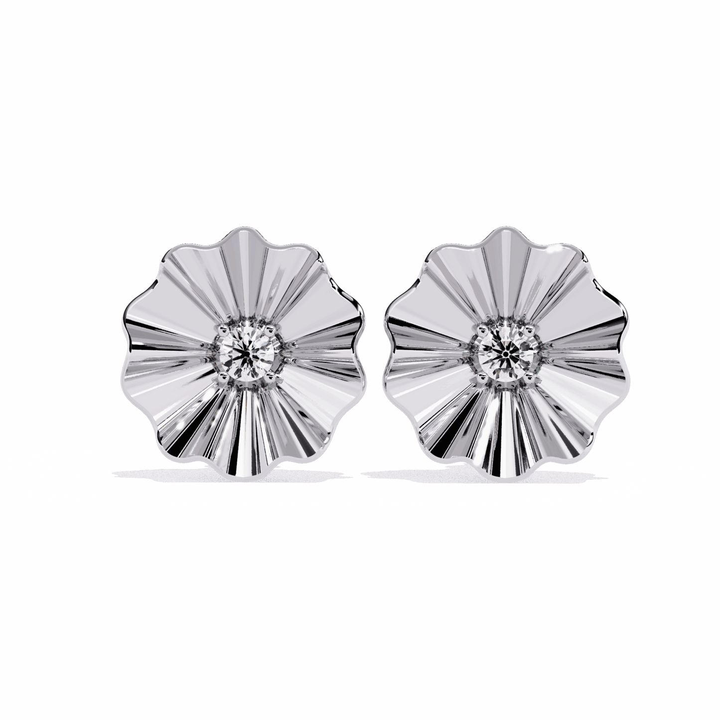0.06 Carat Refined Round Solitaire Earrings in Moissanite | House of Estara