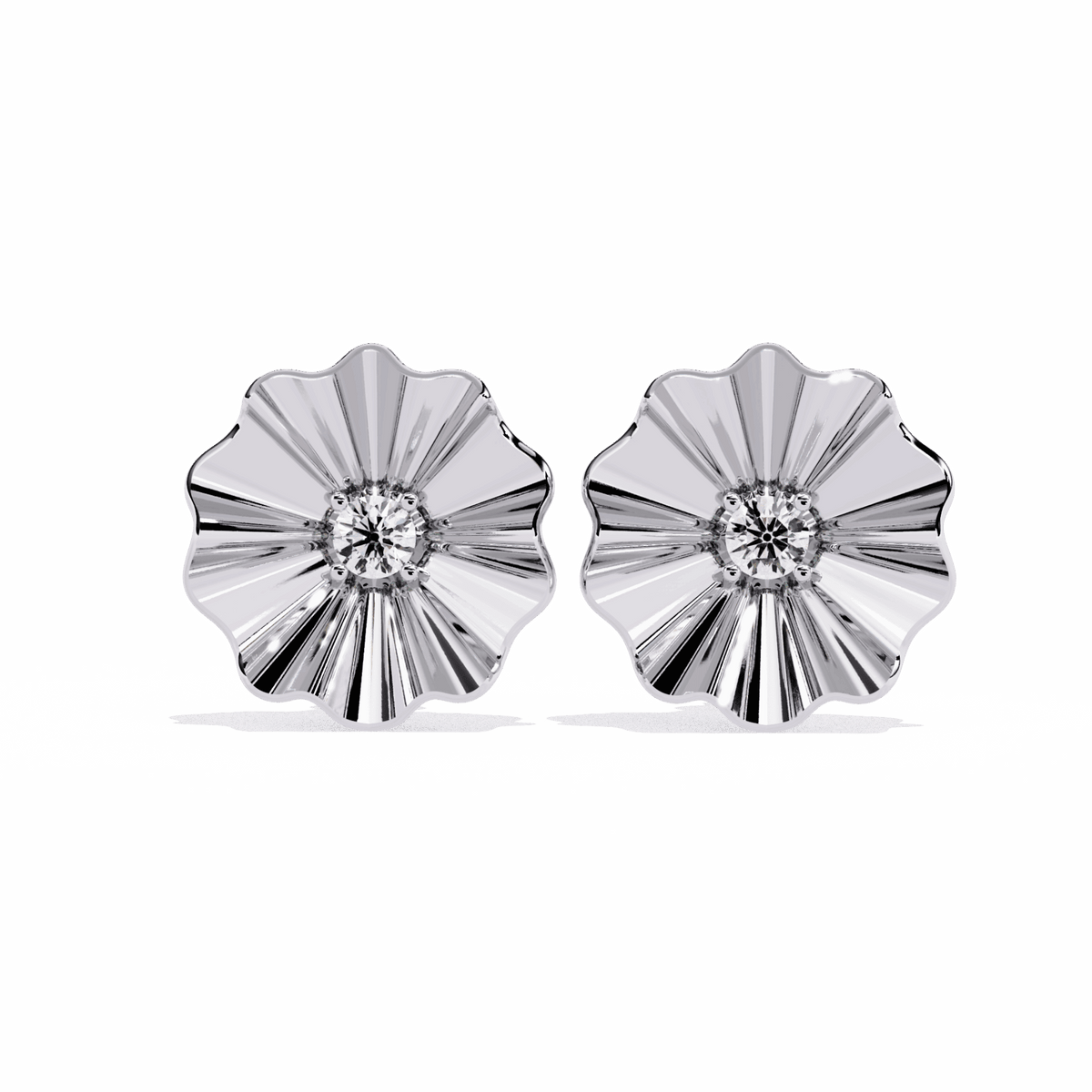 0.06 Carat Refined Round Solitaire Earrings in Moissanite | House of Estara