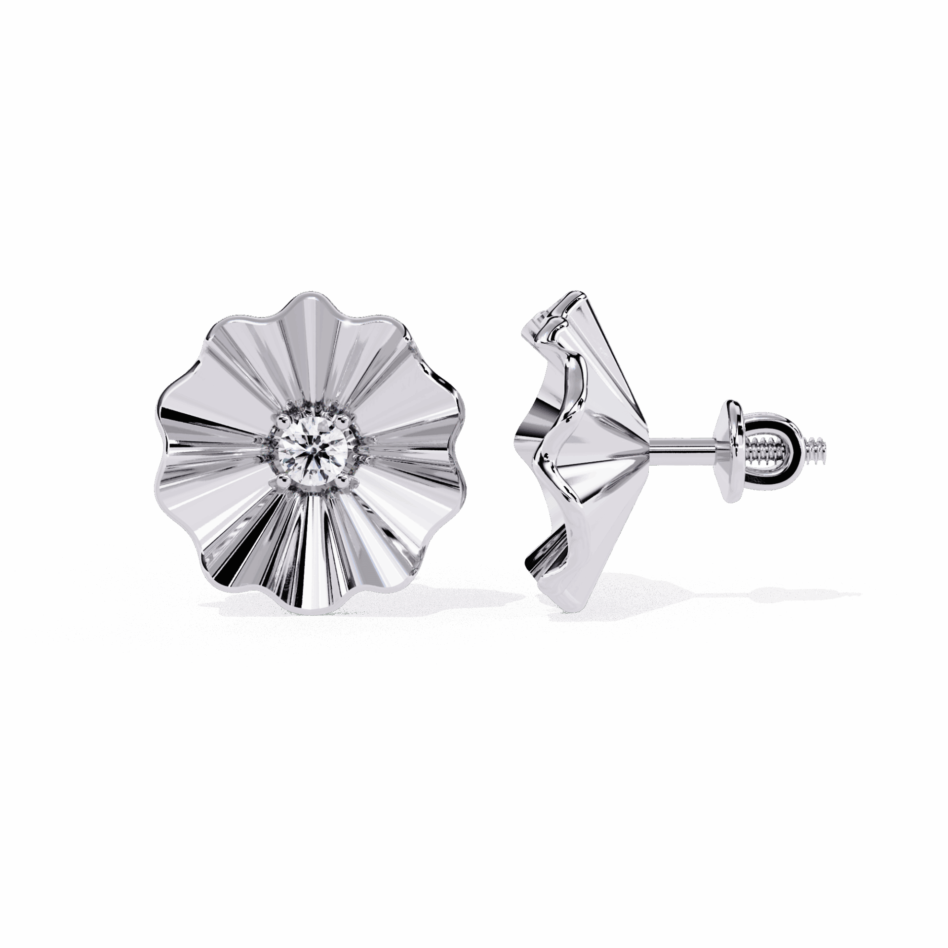 0.06 Carat Refined Round Solitaire Earrings in Moissanite | House of Estara