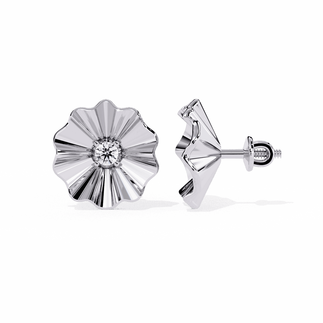0.06 Carat Refined Round Solitaire Earrings in Moissanite | House of Estara