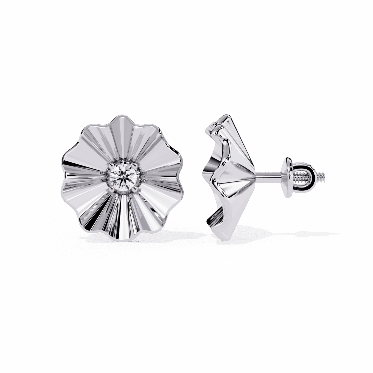 0.06 Carat Refined Round Solitaire Earrings in Moissanite | House of Estara