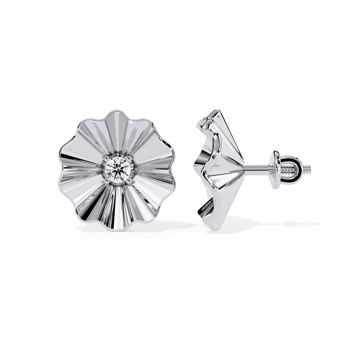 0.06 Carat Refined Round Solitaire Earrings in Moissanite | House of Estara