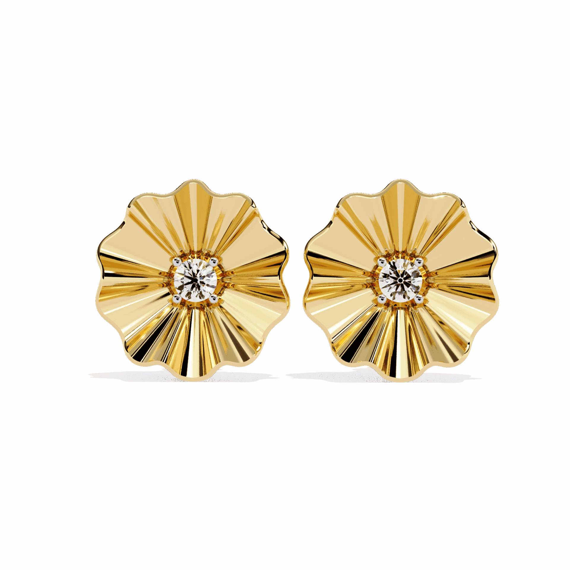 0.06 Carat Refined Round Solitaire Earrings in Moissanite | House of Estara