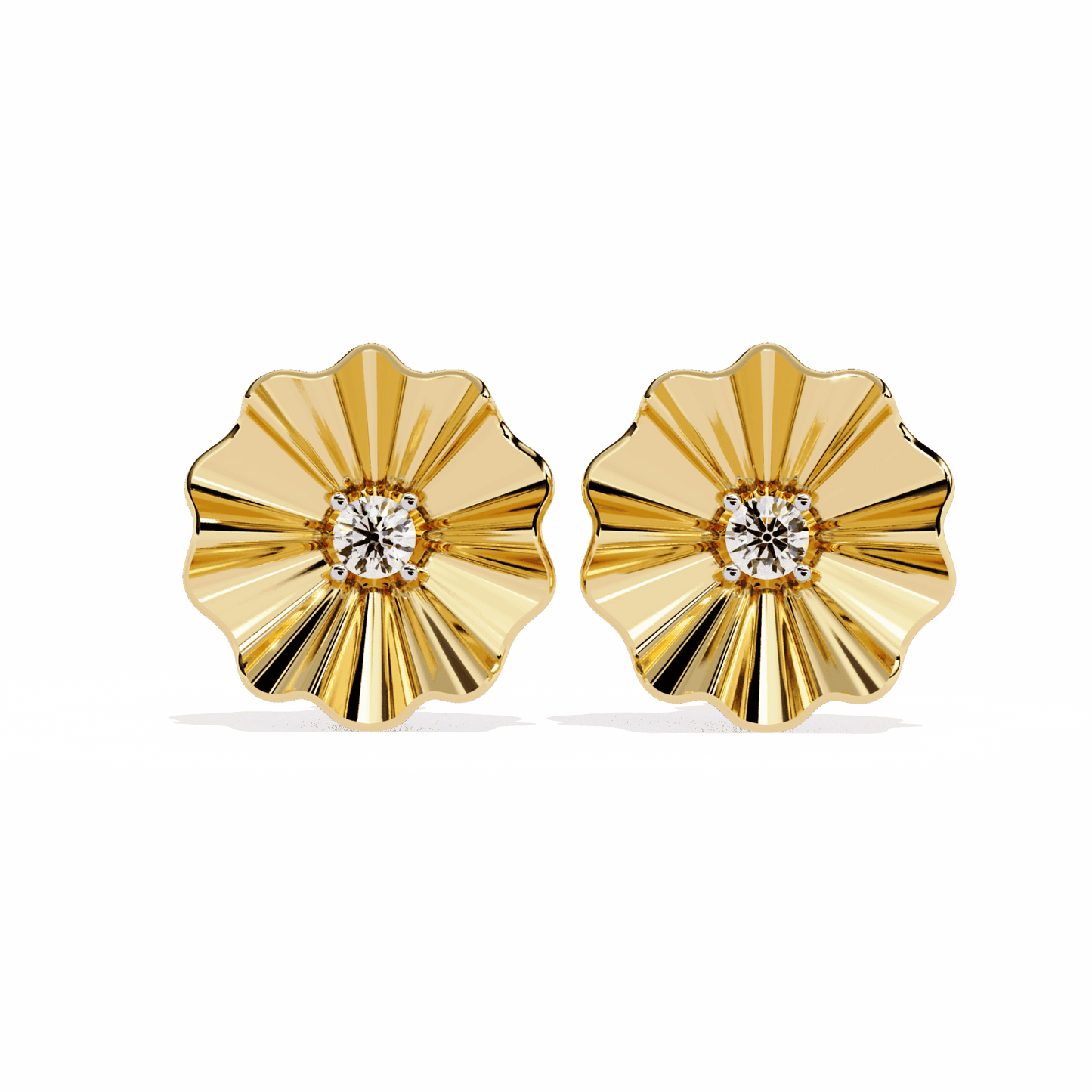 0.06 Carat Refined Round Solitaire Earrings in Moissanite | House of Estara