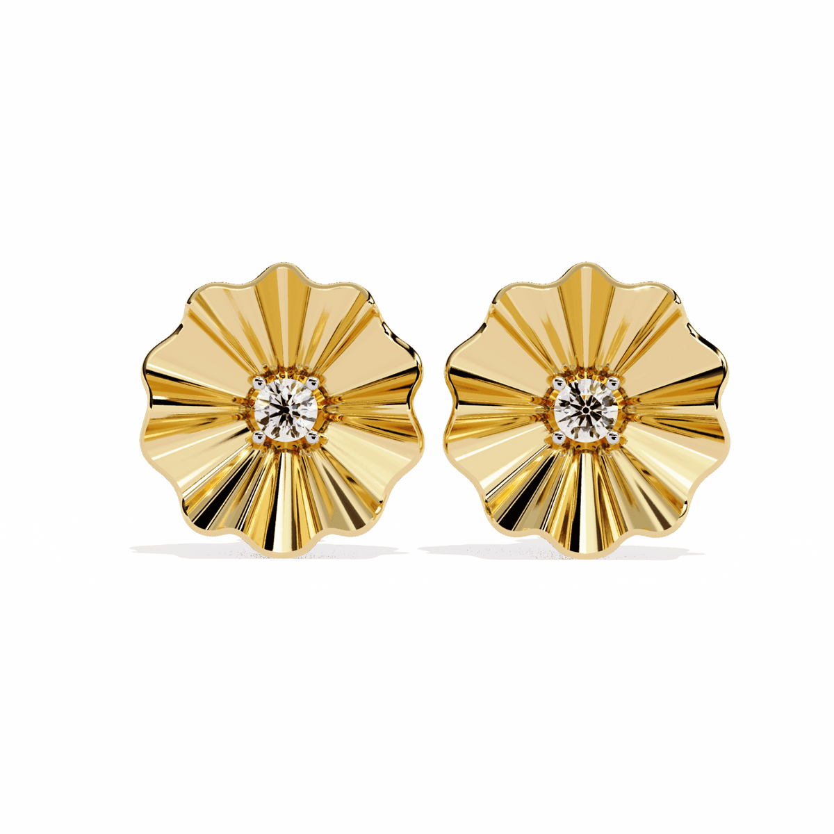 0.06 Carat Refined Round Solitaire Earrings in Moissanite | House of Estara