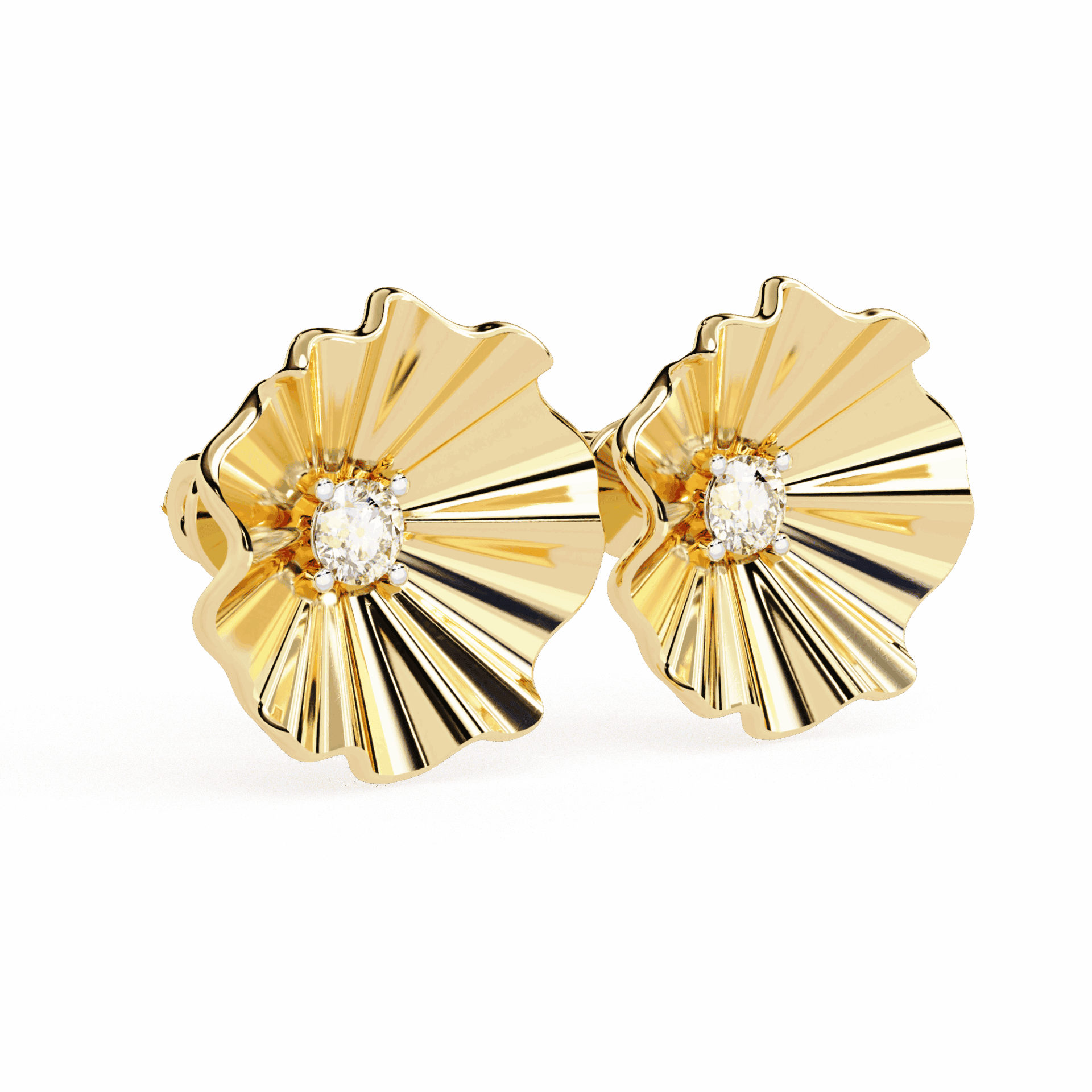 0.06 Carat Refined Round Solitaire Earrings in Moissanite | House of Estara